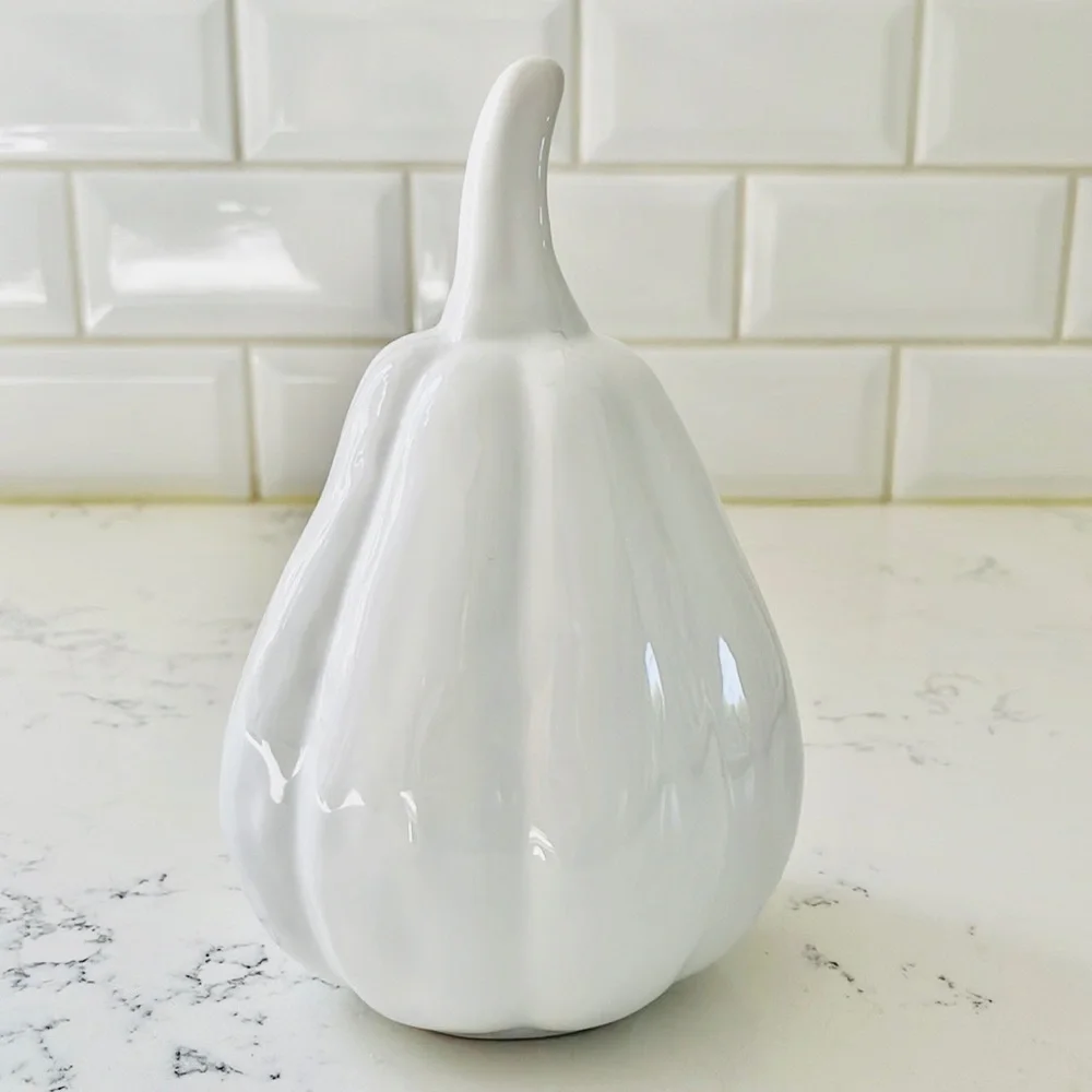 Crate&Barrel Small White Ceramic Gourd